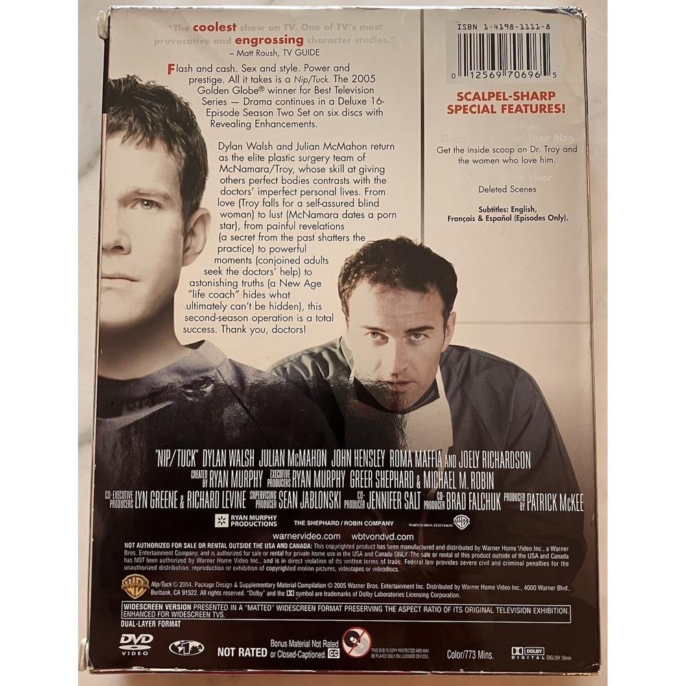 NIP/TUCK The Complete Second Season DVD TV Show CIB Widescreen - Picture 2 of 8